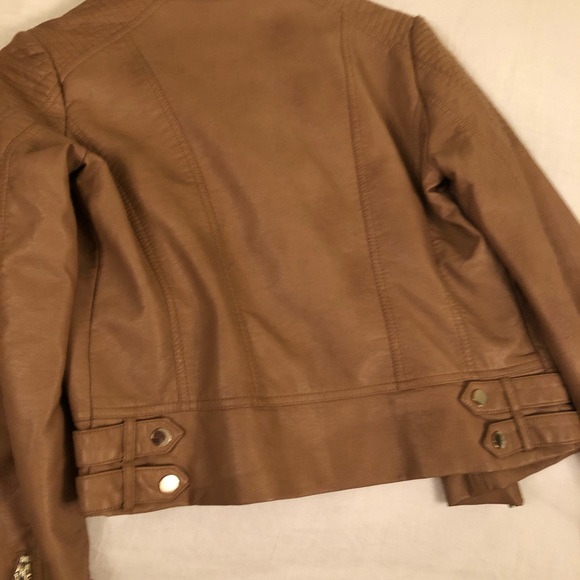 Camel colored leather jacket - Picture 2 of 2